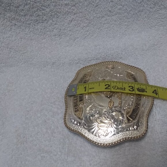 AQHA CMSA Cowboy Mounted Shooting Association Trophy Buckle Sybille Creek Shoot - Picture 11 of 12